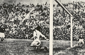 Schiavio's goal beats the Czech 'keeper in the 1934 final