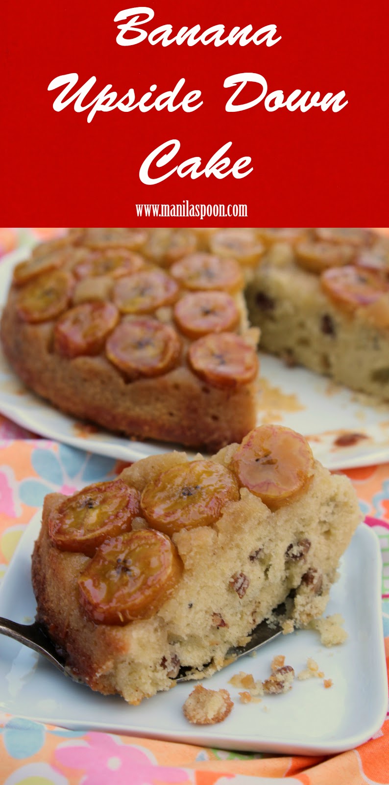 Use sweet ripe bananas or plantains to make this light, super-moist and delicious upside down cake!