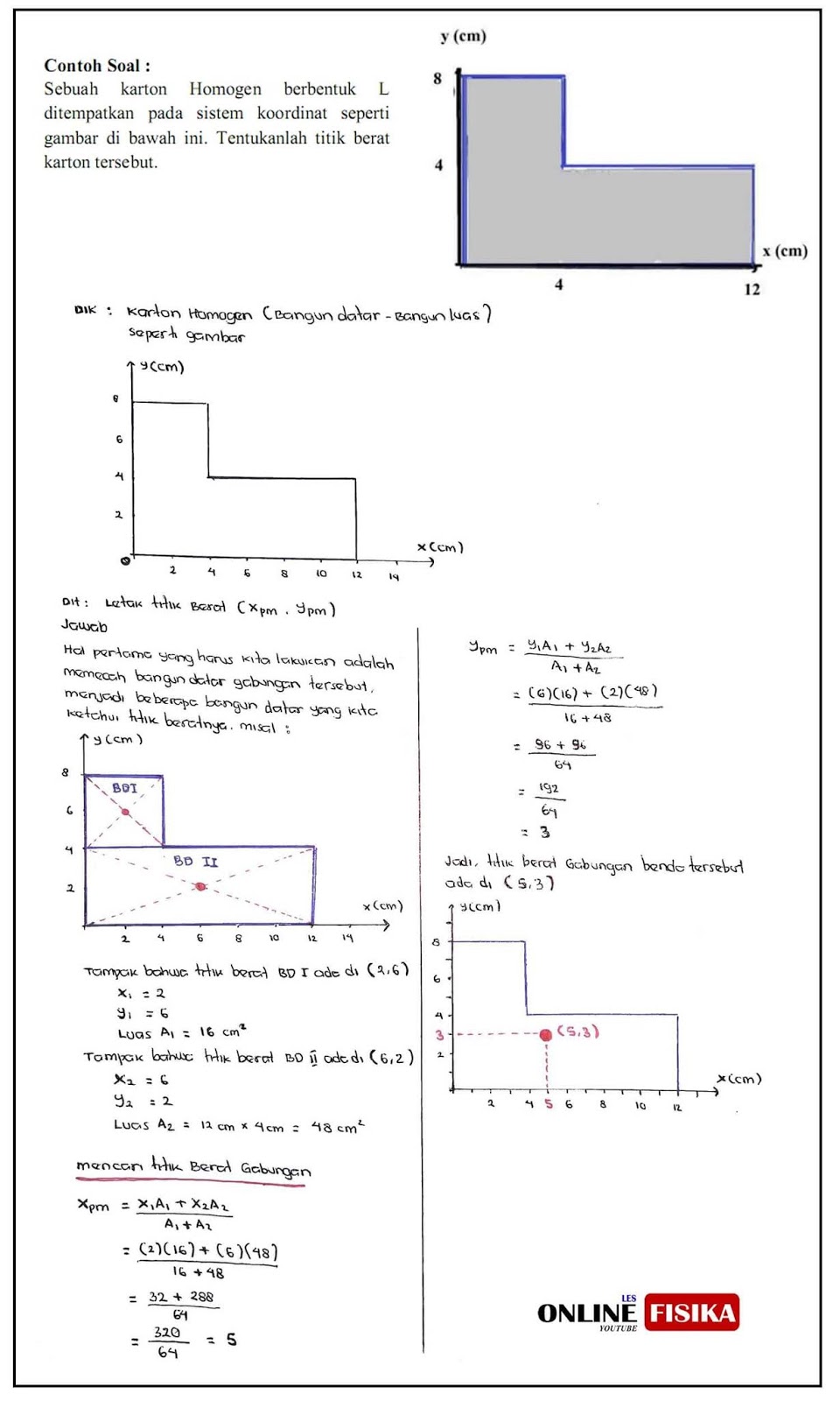 Contoh Soal Titik Berat Dinamika Rotasi Les Online Fisika