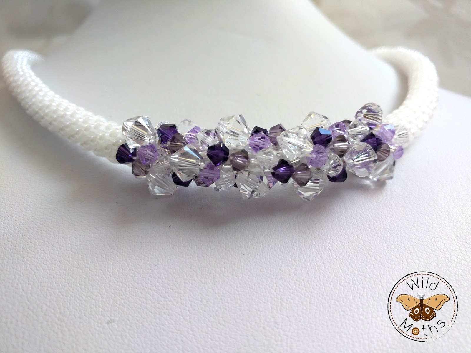 Wildmoths Handcrafted Creations New Crochet Necklace with Swarovski