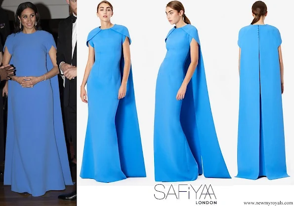 Duchess of Sussex wore Safiyaa London Ginkgo Cape Dress