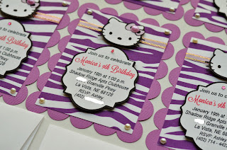 hello kitty purple zebra sadari birthday invitation theme