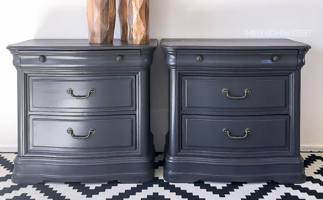 Grey Painted Nightstands Thirty Eighth Street