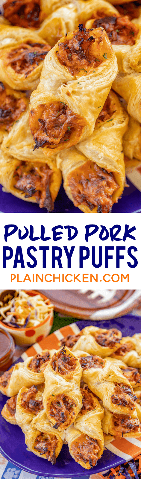 Pulled Pork Pastry Puffs - Football Friday | Plain Chicken®