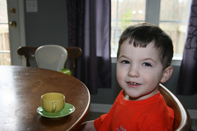 Montessori practical life tea serving toddler