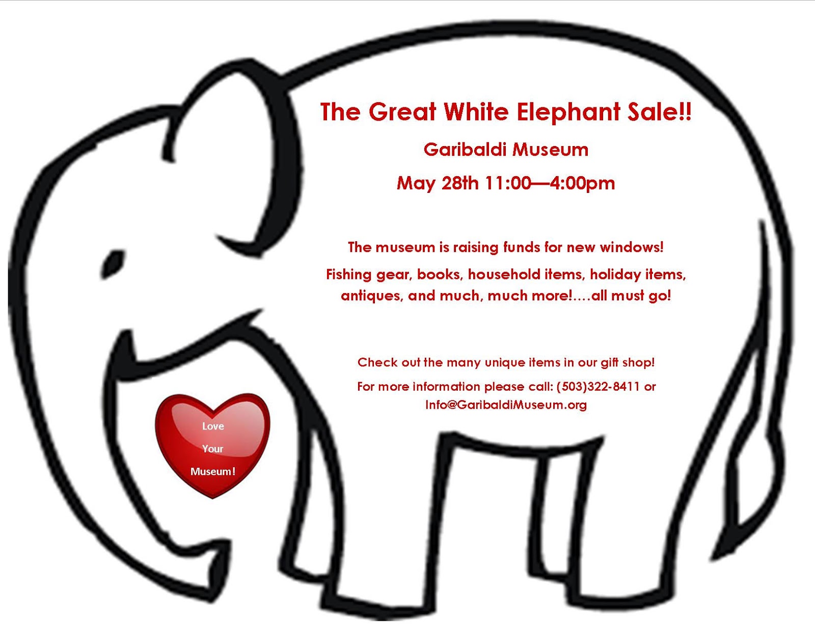 Garibaldi Maritime Museum May 28th White Elephant Sale