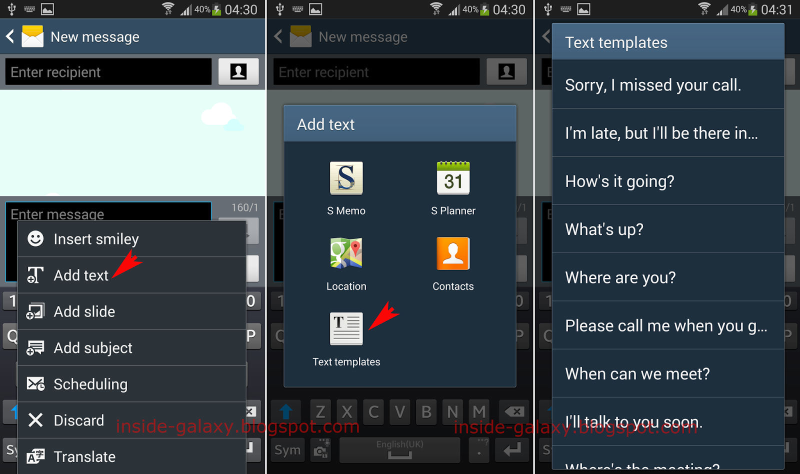 Inside Galaxy Samsung Galaxy S4 How to Setup and Use Text Templates