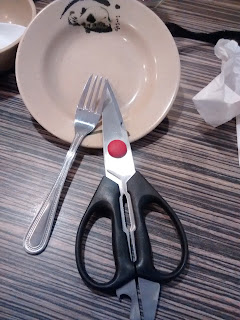 fork and scissors, silverware