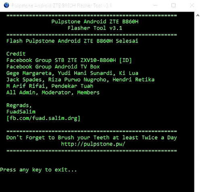 Flash STB ZTE B860H Dengan Pulpstone Android v3.1