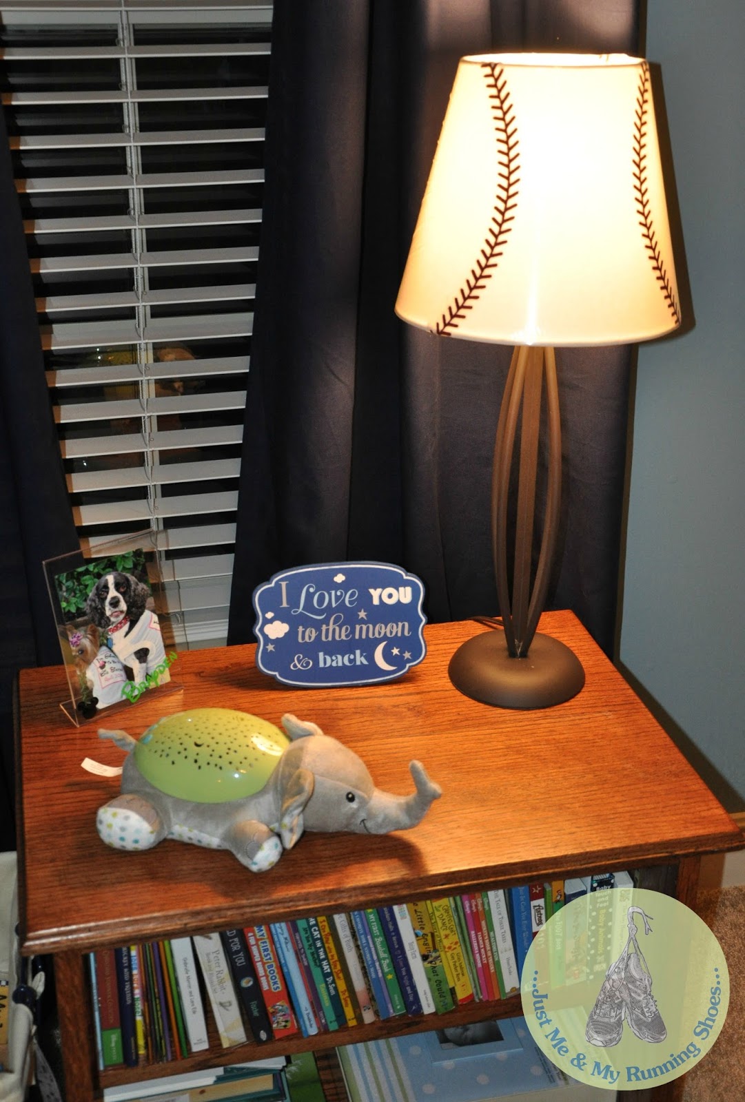 The lamp is also another piece I had on hand, but the baseball
