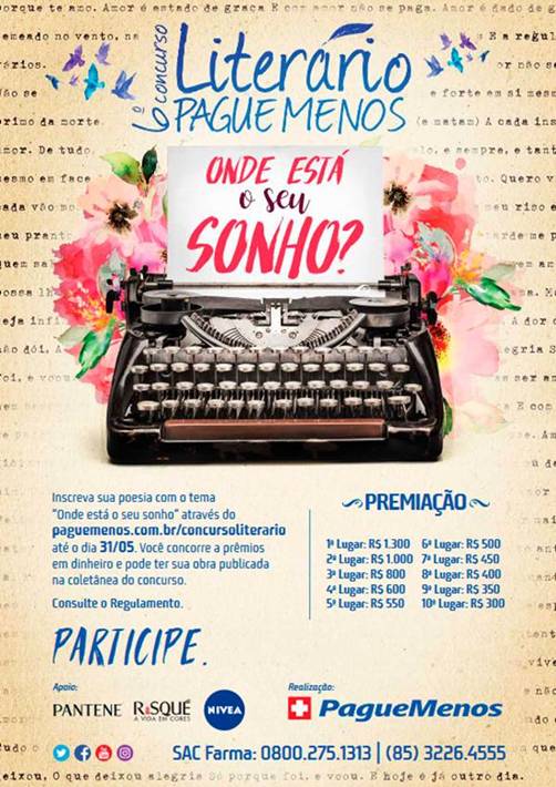 Pague Menos lança concurso literário que inspira versos sobre sonhos dos brasileiros