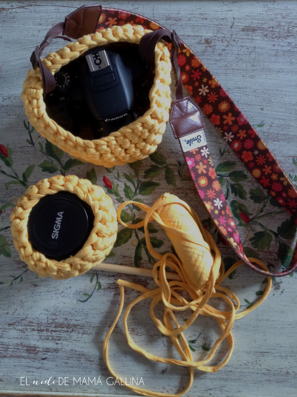 funda de trapillo para cámara para el bolso