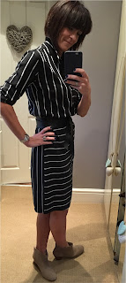 My Midlife Fashion, Marks and Spencer Autograph stripe shirt dress