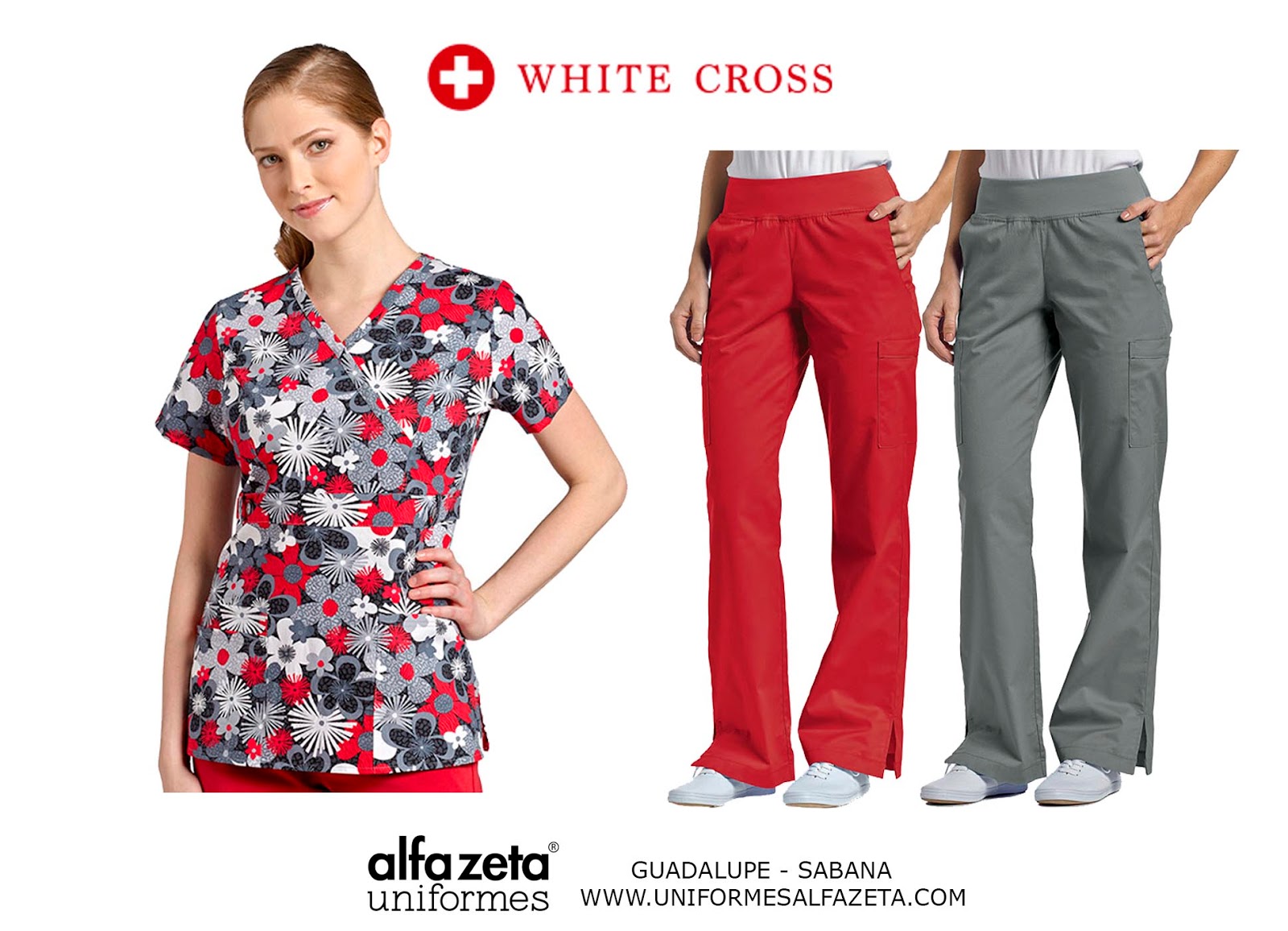 UNIFORMES ALFA ZETA White Cross Scrubs