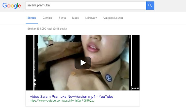 Kata Kunci 'Salam Pramuka' di Google Munculkan Hasil Pencarian Video Porno