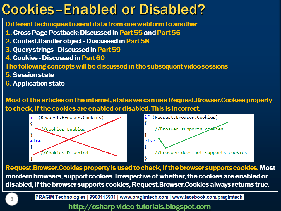 Sql server, and c video tutorial Part 61 CookiesEnabled or