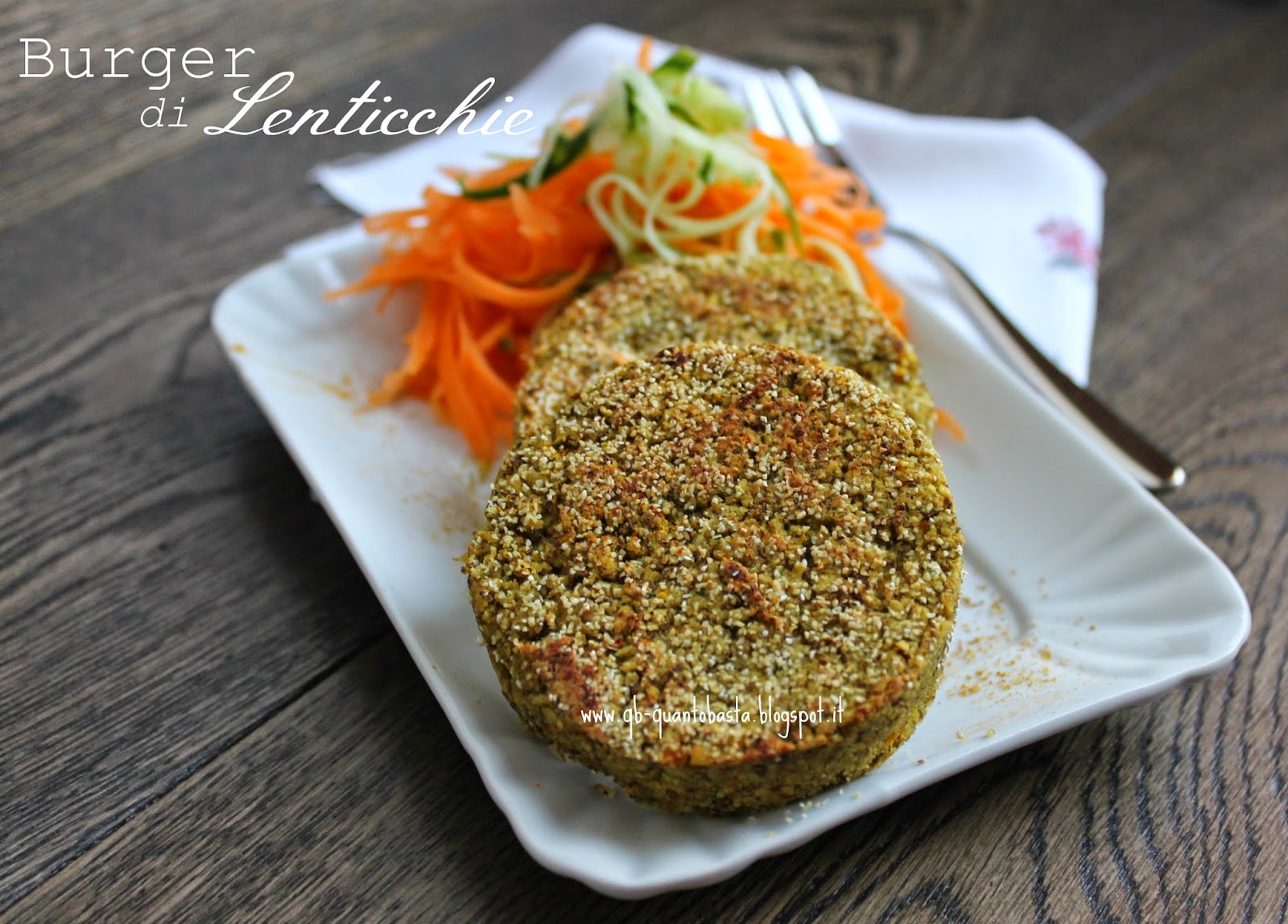 Q.B. Quanto Basta. Veggie burger di lenticchie