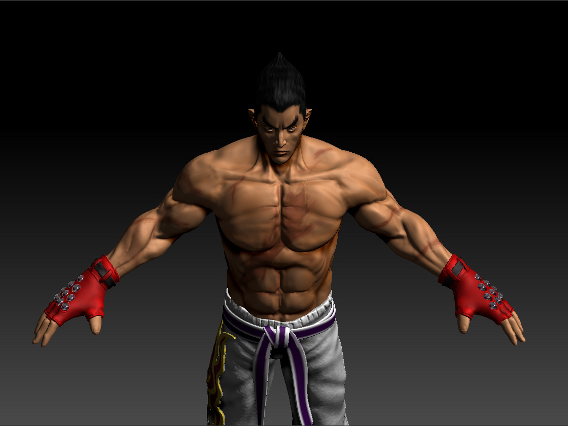 Full Kazuya 3D model from the main menu (zoom out by @FransBouma) : r/Tekken