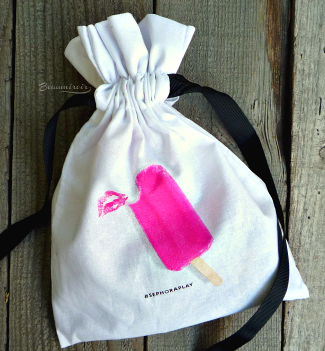 Sephora Play! July 2016 beauty subscription box: canvas bag with popsicle