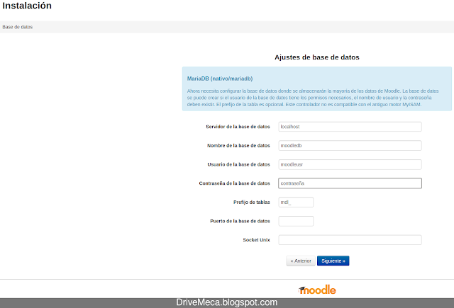 Drivemeca instalando Moodle en servidor Linux Centos