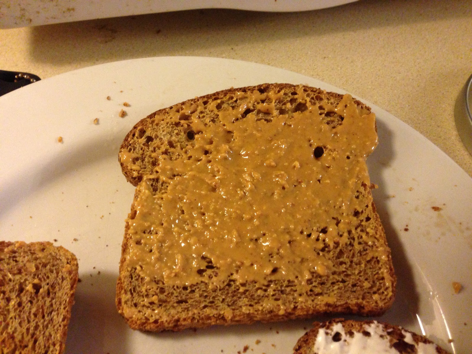 The Phood Pharmacist Toasted Egg and Peanut Butter Sandwich