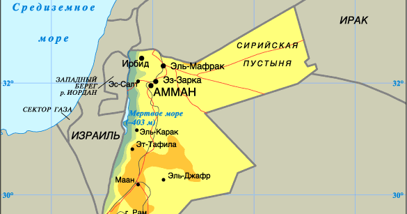 Иордания карта