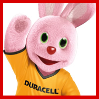 Bunny Duracell: coelho cor-de-rosa da famosa companhia fabricante de pilhas.
