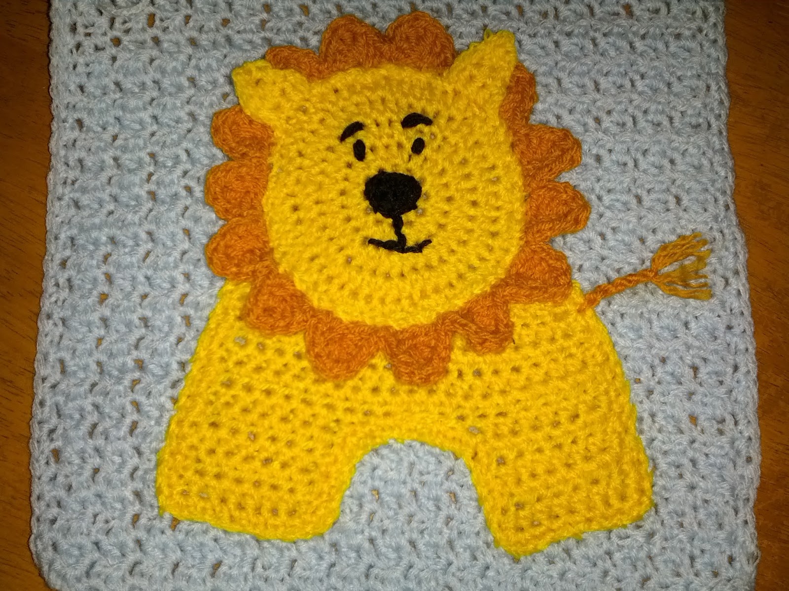 Blooming Lovely WIP Crochet Zoo Blanket Lion Applique