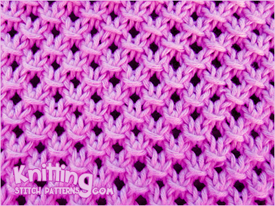 Knotted Openwork Stitch Pattern. Easy and quickly memorized