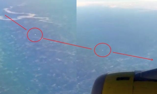 Torpedo looking UFO flying over Ohio filmed by plane passenger  Torpedo%2BUFO