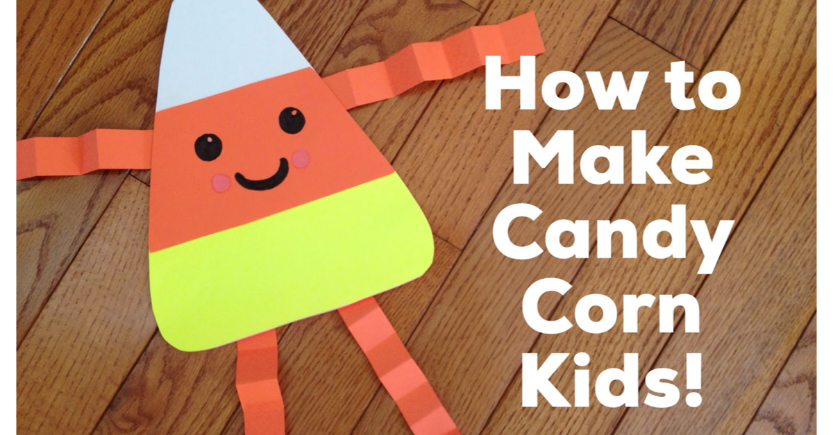 How to make a tissue paper square and cardboard candy corn for Hallowe