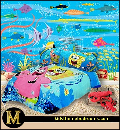 underwater bedroom ideas - under the sea theme bedrooms - mermaid theme bedrooms - sea life bedrooms - Little mermaid princess Ariel - Sponge Bob theme bedrooms - mermaid bedding - Disney's little mermaid - clamshell bed - mermaid murals - mermaid wall decal stickers -