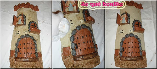 Teja decorada con pasta de papel