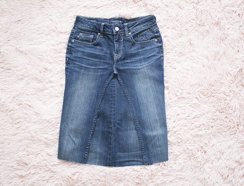 new denim skirt laid out