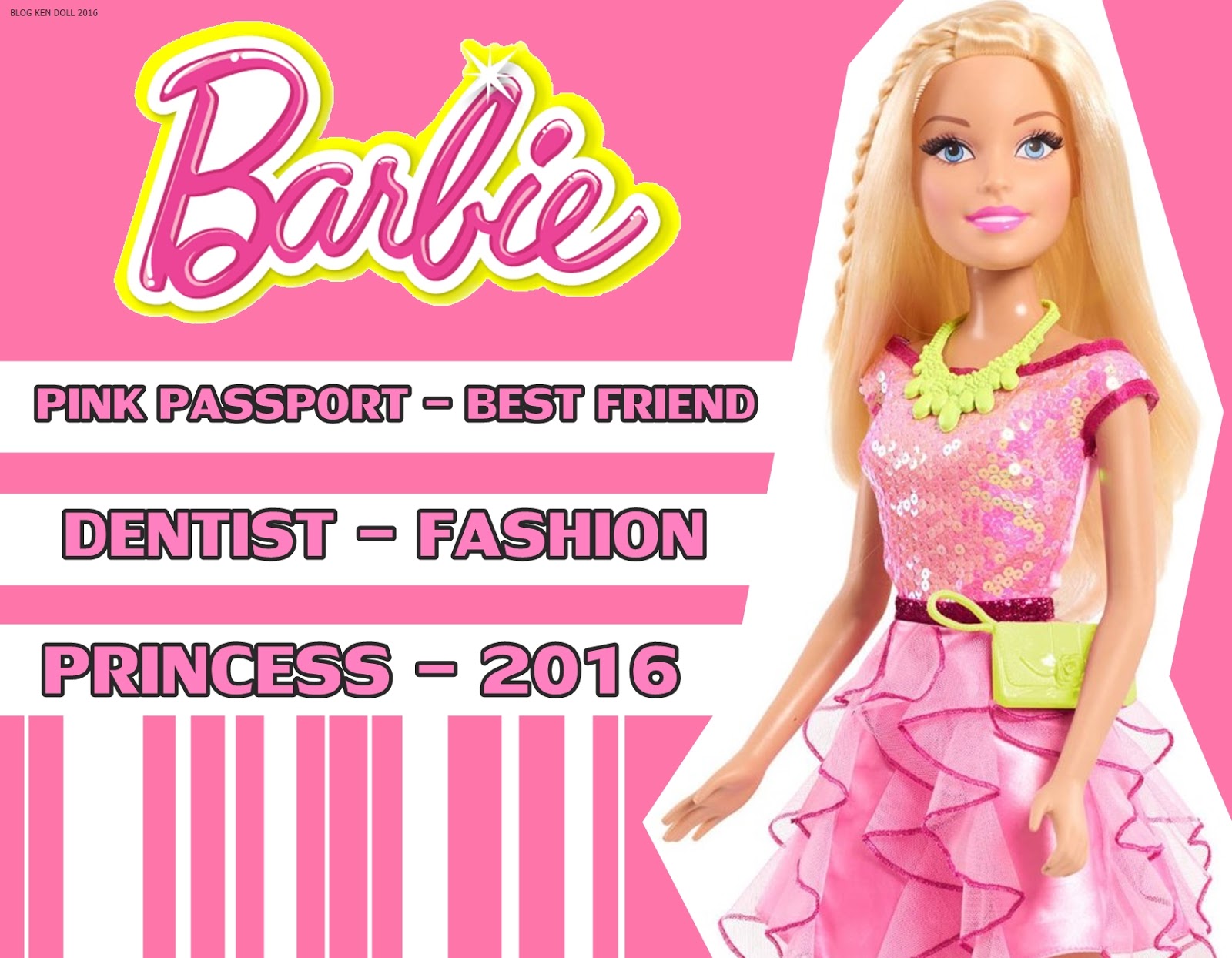 barbie pink passport 10 pack fashion set