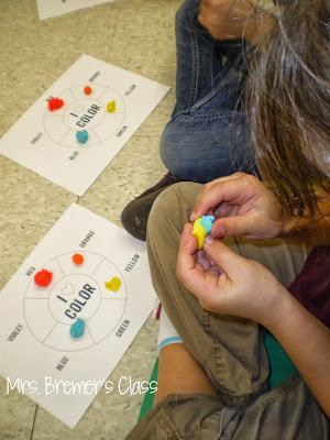 Art activity lesson to learn about color mixing and the color wheel in Kindergarten