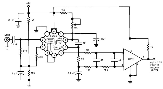 LM565 bassed FSK Demodulator circuit with explanation | Electronic