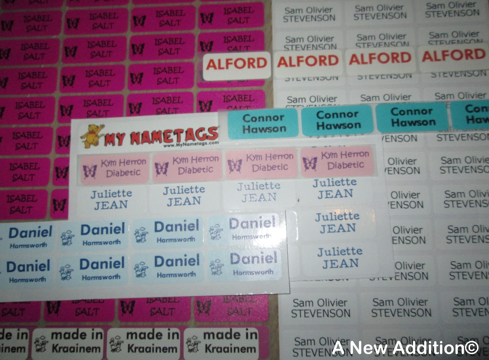 Name labels for clothing and equipment