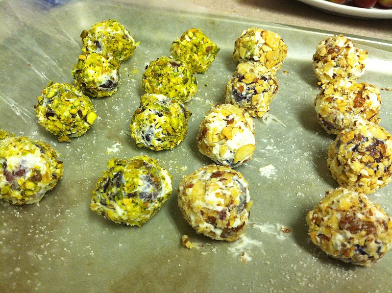 The Sizzling Pan "Appetizers" Grapes coated with Cheese and Nuts