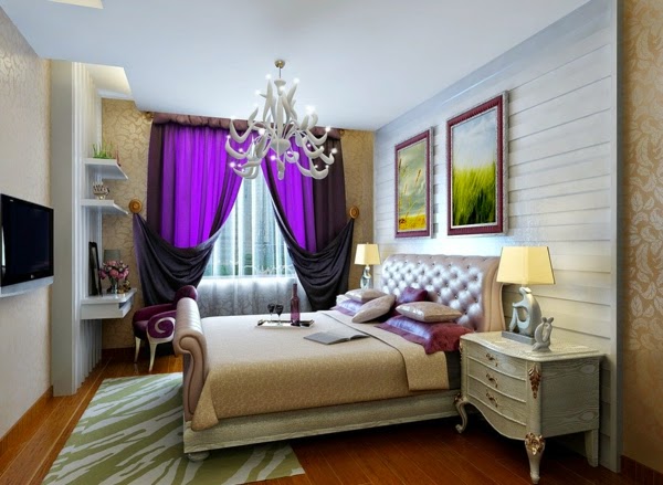 bedroom curtain designs 2017, purple curtains
