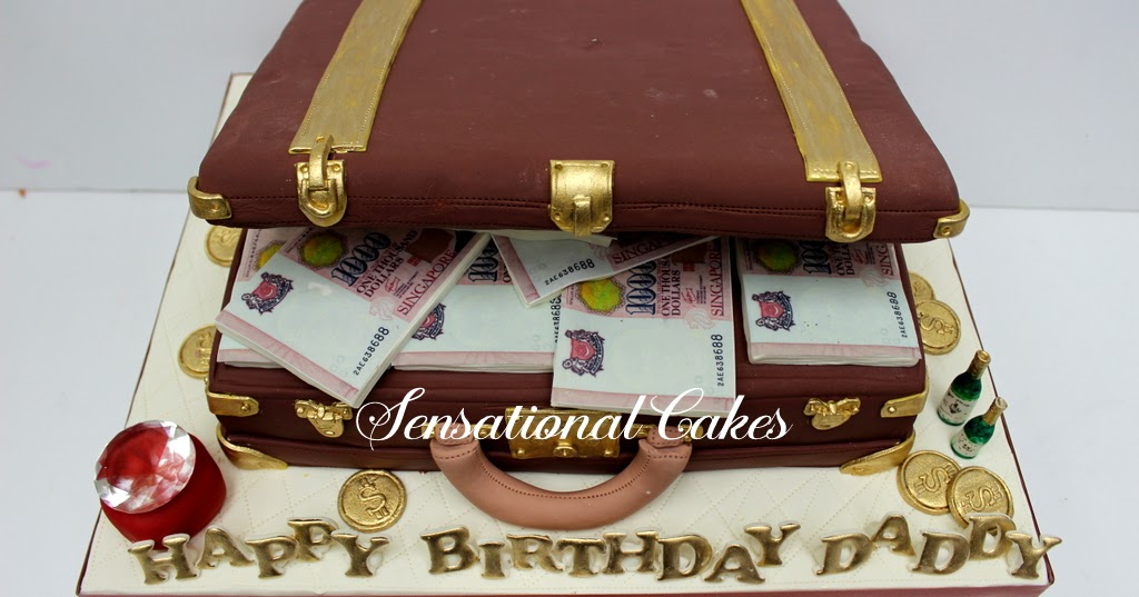 The Sensational Cakes briefcase with loads of cash and money 3d cake