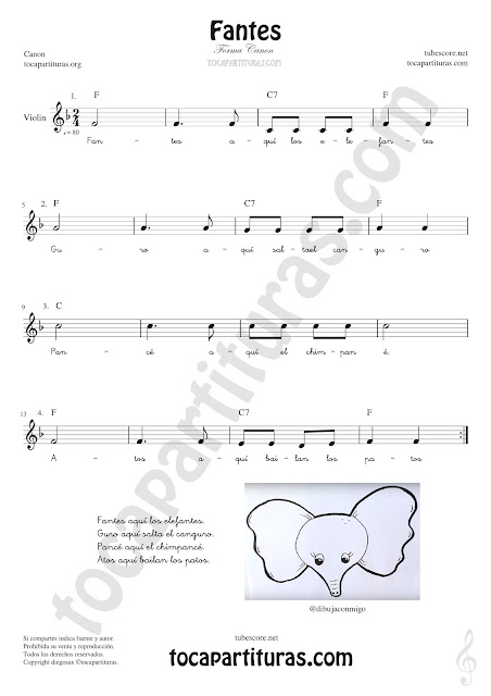  Violín Partitura de Fantes Sheet Music for Violin Music Scores
