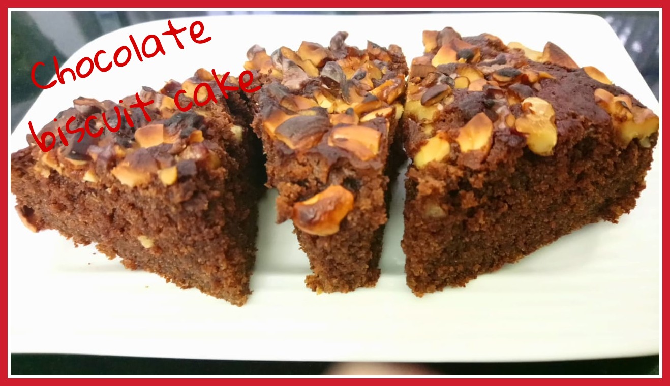 Air fryer Veg recipes (Indian Veg food from Mani Kitchen) EGGLESS BISCUIT CAKE (CHOCOLATE CAKE