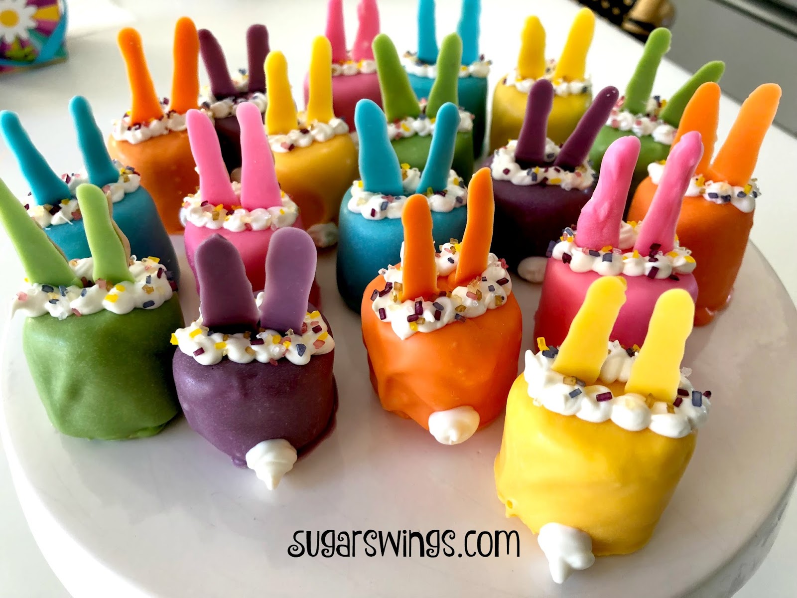 Sugar Swings! Serve Some Candy Dipped Marshmallow Bunnies for Easter