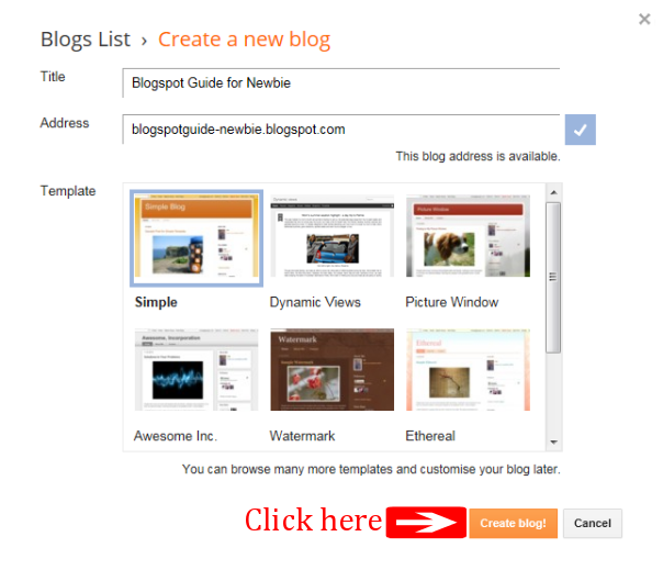 How to Create A Blog On Blogspot : Click Create Blog How to Create A Blog On Blogspot : Click Create Blog
