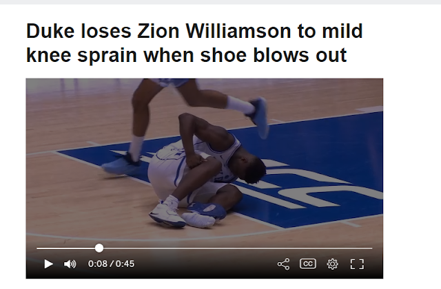 zion williamson broken shoe