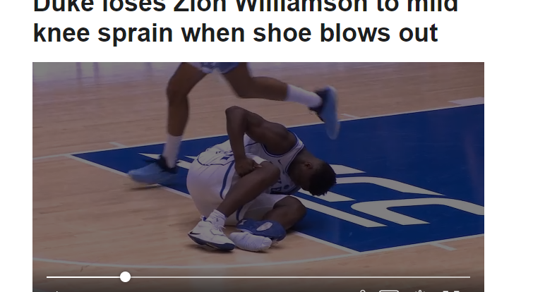 zion breaks shoe