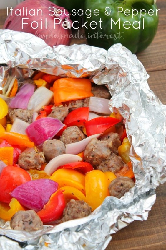 Italian Sausage And Pepper Foil Packet Meal And The Perfect Grill To Cook It On!