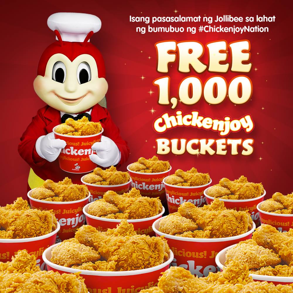 Jollibee FREE 1,000 Chickenjoy Buckets Promo The Life of Elisa
