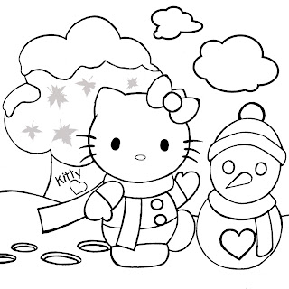 Hello Kitty Christmas Coloring Page activity for kids